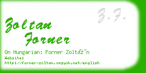 zoltan forner business card